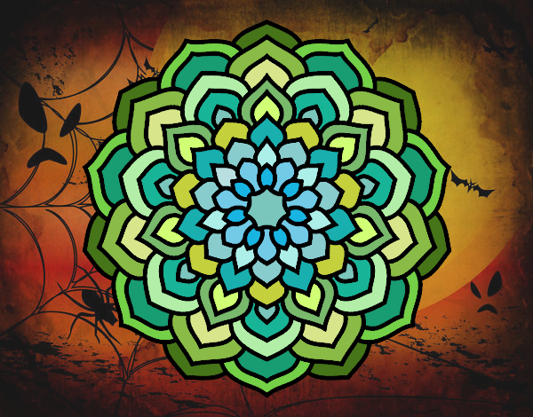 Desenho Mandala pétalas de flores pintado por ceciliaz