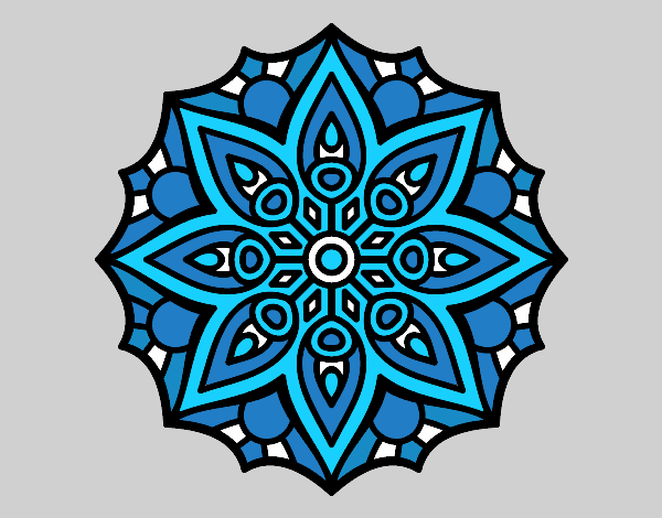 Desenho Mandala simetria simples pintado por ceciliaz