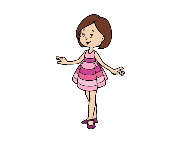 Desenho Menina com vestido curto pintado por ELIDA222