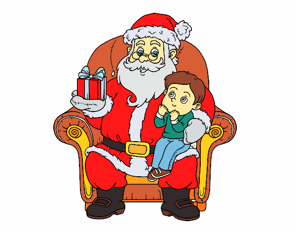 Desenho Papai Noel e da criança do Natal pintado por brankuzo 