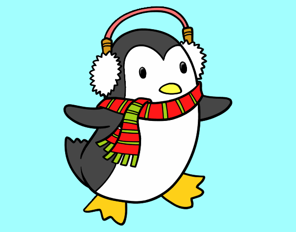 Pinguim com cachecol