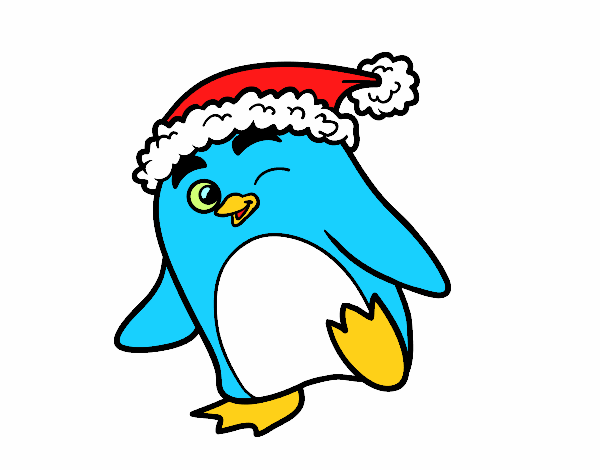 Desenho Pinguim com gorro natalício pintado por heikroni