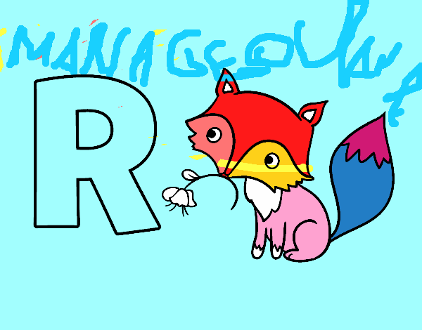 Desenho de R de Raposa pintado e colorido por Usuário não
