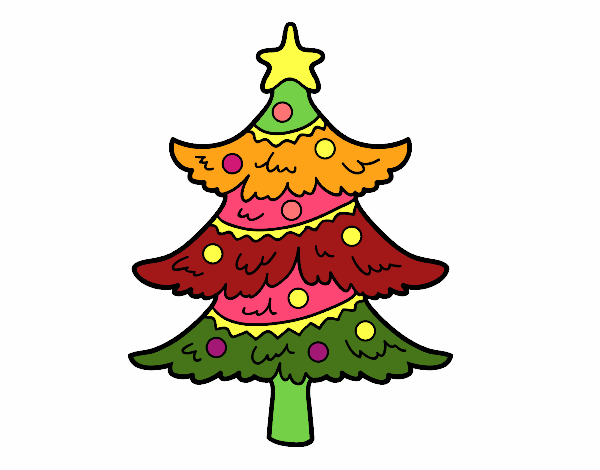 Desenho Árvore de Natal decorada pintado por IsabelDiva