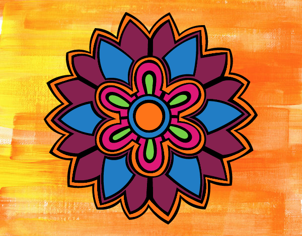 Desenho Mandala em forma flor weiss pintado por ceciliaz