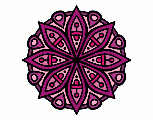 Desenho Mandala para a concentração pintado por Dalvamgcs