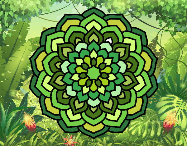Desenho Mandala pétalas de flores pintado por Dalvamgcs