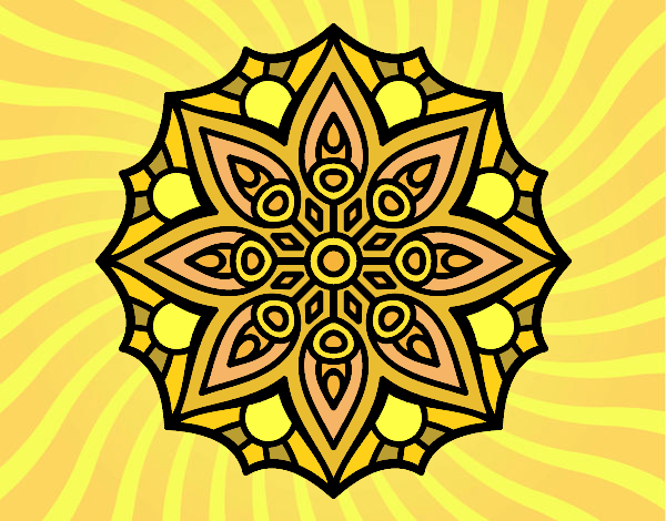 Desenho Mandala simetria simples pintado por ceciliaz