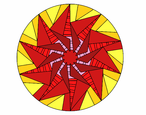 Desenho Mandala sol triangular pintado por IsabelDiva
