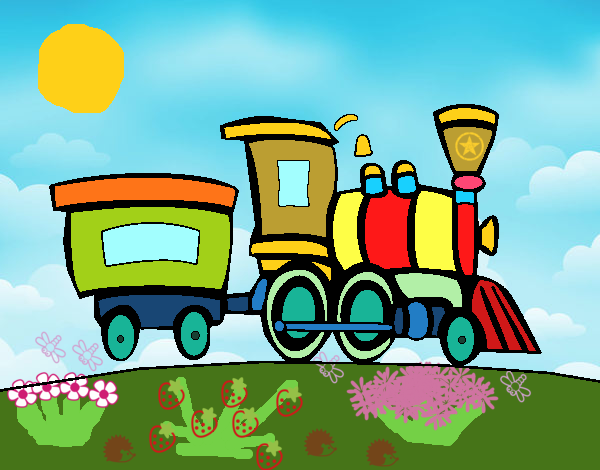 Desenho Trem com vagão pintado por JPjoao