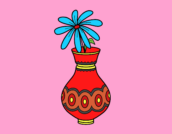 Desenho Uma flor em um vaso pintado por carmasiana