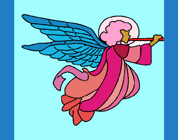 Desenho Anjo com grandes asas pintado por ceciliaz