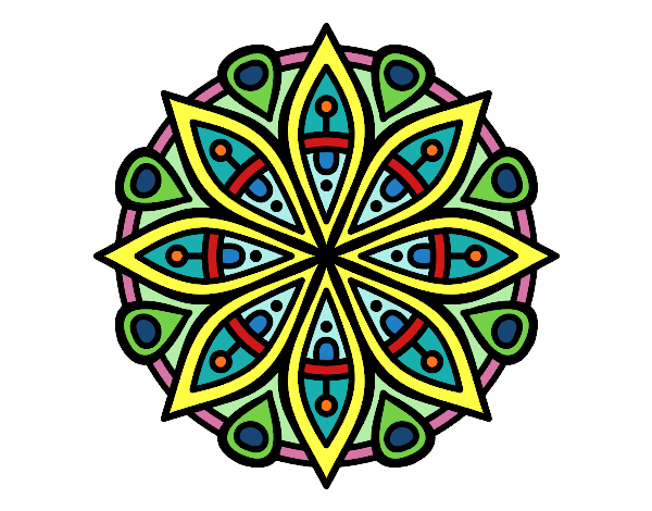 Desenho Mandala para a concentração pintado por RaphaFerra