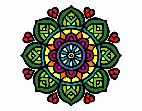 Desenho Mandala para a concentração mental pintado por karinabrag