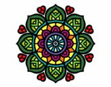 Desenho Mandala para a concentração mental pintado por karinabrag