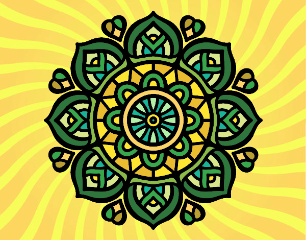 Desenho Mandala para a concentração mental pintado por jupesil