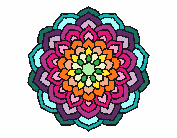 Desenho Mandala pétalas de flores pintado por karinabrag