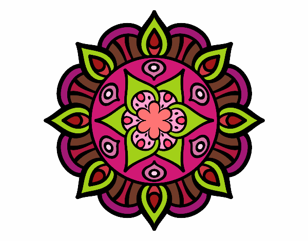 Desenho Mandala vida vegetal pintado por ThaisH