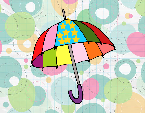 Desenho Um guarda-chuva pintado por luzinda