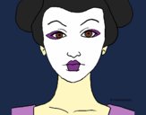 Desenho Cara de geisha pintado por AndressaBR