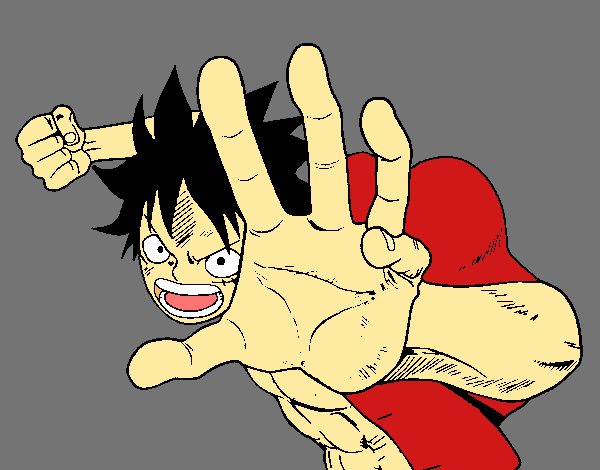 Desenho Combate Luffy pintado por Gasay-Yuno