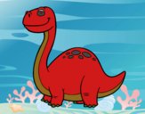 Desenho Dinossauro Diplodoco pintado por hugoekauab