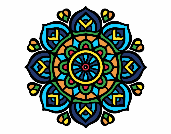 Desenho Mandala para a concentração mental pintado por Brud