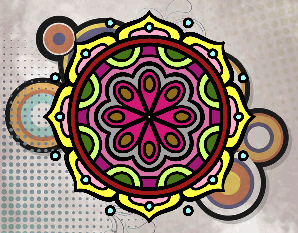 Desenho Mandala para meditar pintado por luzinda