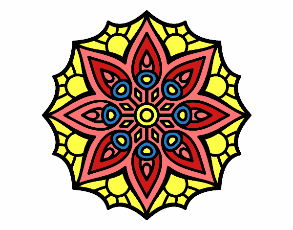 Desenho Mandala simetria simples pintado por IsabelDiva