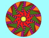 Desenho Mandala sol triangular pintado por CRIADO