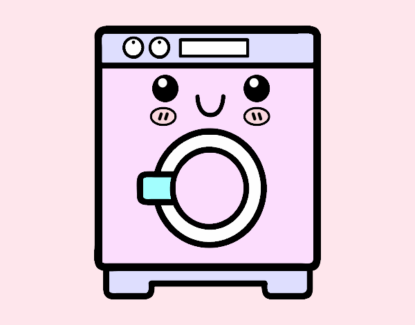 Desenho Máquina de lavar roupa pintado por kawaii