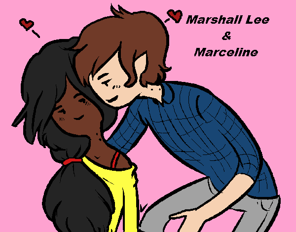 Desenho Marshall Lee e Marceline pintado por danielt