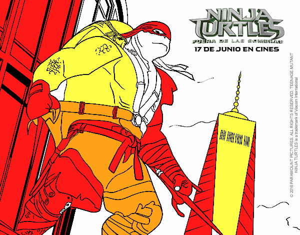 Desenho Raphael Ninja Turtles pintado por LeticinhaR