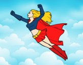 Desenho Super girl voador pintado por JoaoJays2