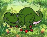 Desenho Tyrannosaurus Rex pintado por hugoekauab