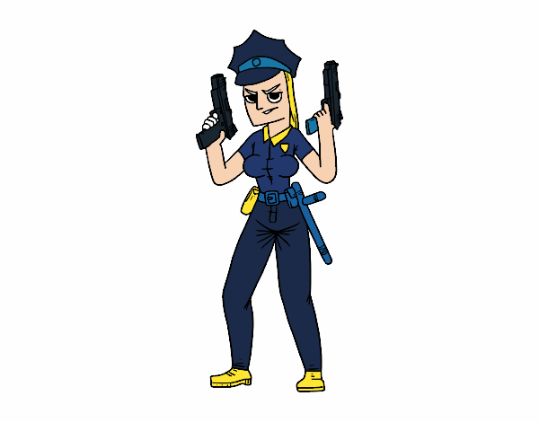 Desenho Um policial femenino pintado por BIAJO