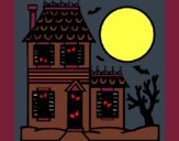 Desenho Casa do terror pintado por ceciliaz