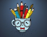 Desenho Copo animado com lápis pintado por Springtrap