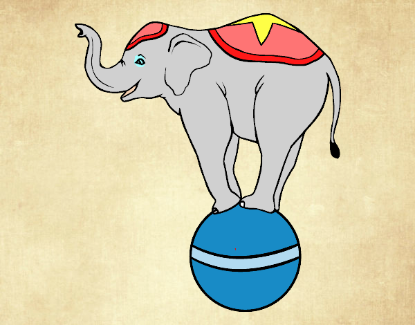 Desenho Elefante equilibrista pintado por Dalvamgcs