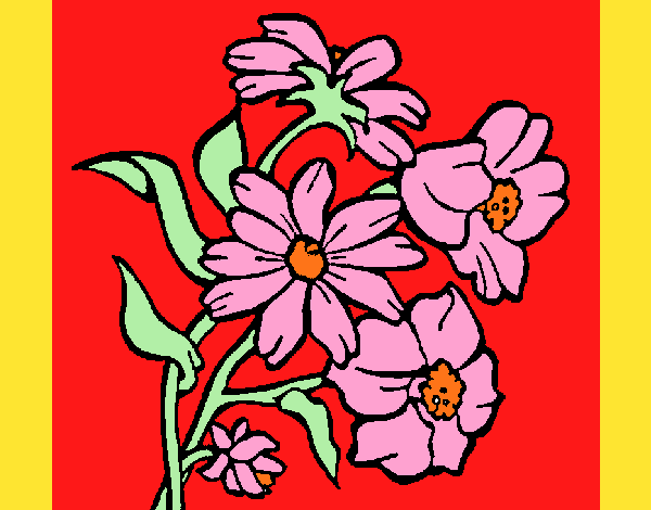 Desenho Flores pintado por carmasiana