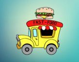 Desenho Food truck de hambúrgueres pintado por DunLin