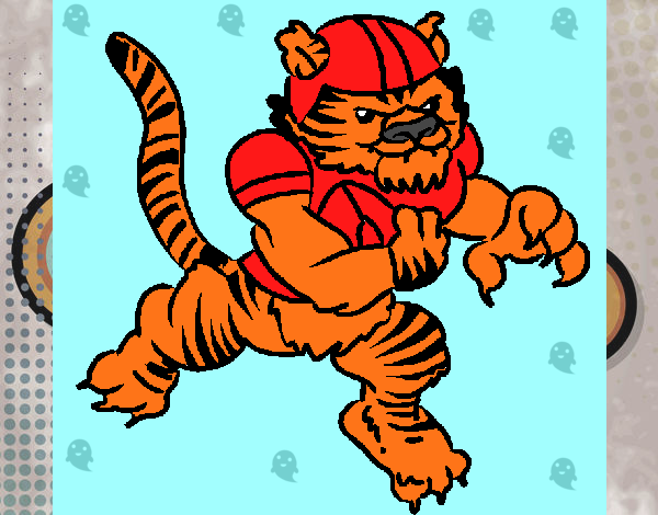 Desenho Jogador tigre pintado por Springtrap