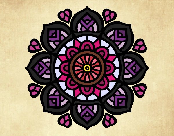 Desenho Mandala para a concentração mental pintado por DudaReis
