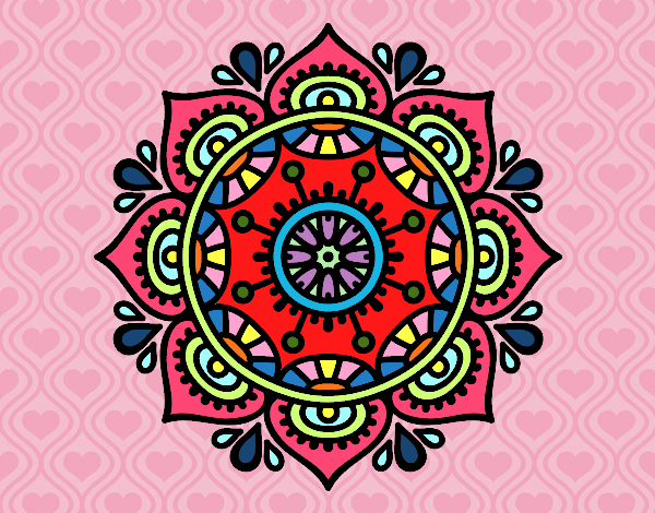 Desenho Mandala para relaxar pintado por Sil