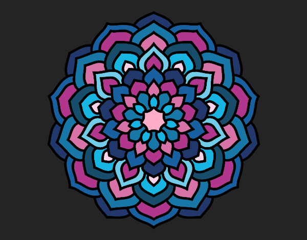 Desenho Mandala pétalas de flores pintado por Brud