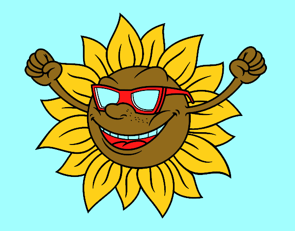 Desenho O sol com óculos de sol pintado por CRIADO