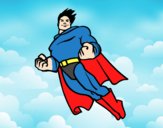 Desenho Superman a voar pintado por Springtrap