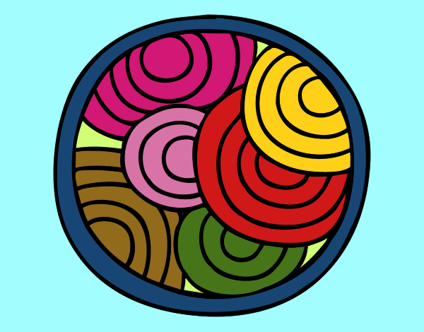 Desenho Mandala circular pintado por CRIADO