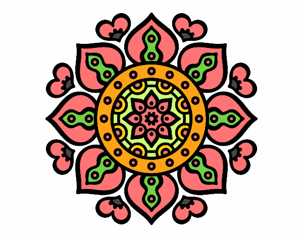 Desenho Mandala Corações árabes pintado por IsabelDiva