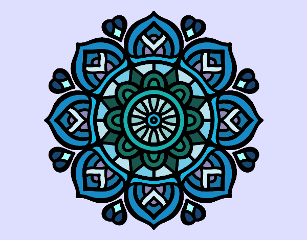 Desenho Mandala para a concentração mental pintado por Amands